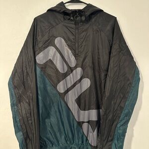 Fila Gray and Teal Windbreaker